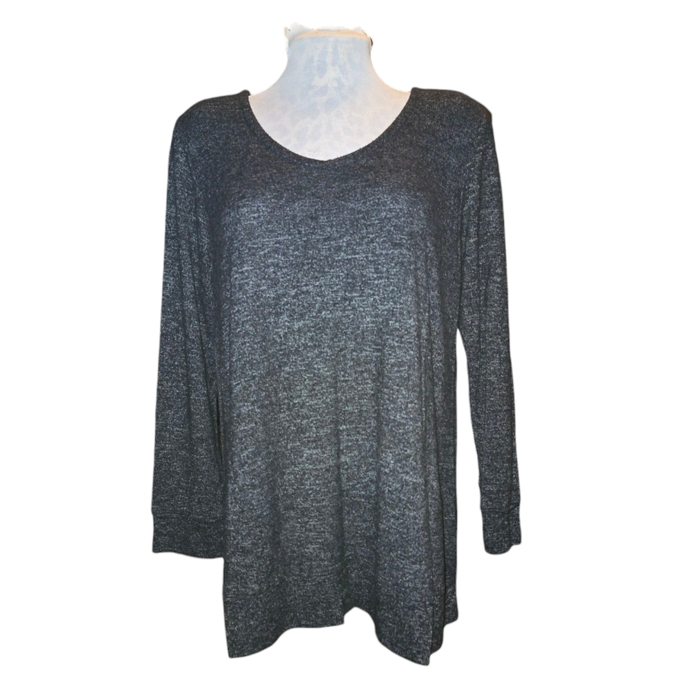 Soft Surroundings Cozy Cabin 2AD02‎ Dark Gray Long Sleeve Pullover Tunic Size L